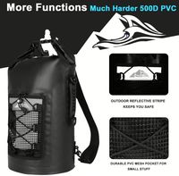 Sac étanche personnalisé pour la pêche, fabriqué en Chine, sac à dos étanche haute visibilité, sac à dos étanche en bâche PVC 500D à fermeture roll-top