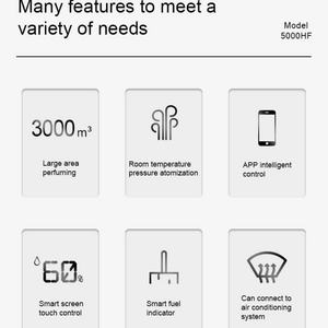 Diffuseur de parfum intelligent à commande par application, grande surface 3000 m³, en métal plat, design écologique, garantie 1 an, pour hall d'hôtel - Product Image 4