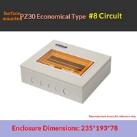 Boîtier de distribution d'énergie PZ30 pour usage domestique, intérieur, IP20, 220V, pour installation en saillie/encastrée, 4-40 circuits, disjoncteur