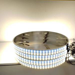 4 pièces, 17 pouces, 3/4 rangées, 4320 <span class=keywords><strong>LED</strong></span>, <span class=keywords><strong>jaune</strong></span>/blanc, double couleur, lumières de roue étanches IP68 12V pour camion, avec fonctions de danse et de rotation - Product Image 5