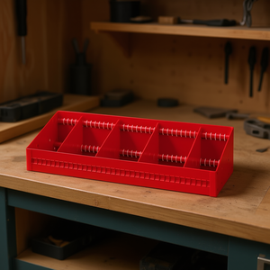 Organizador de Herramientas RIBL1 5003, Bandeja de Almacenamiento de Plástico Roja con Divisores para Uso en Gabinetes de Taller - Product Image 3