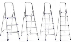 Escalera Plegable de Aluminio de 8 Peldaños con Barandilla, Diseño Moderno, Antideslizante, Fácil de Guardar, para el Hogar - Product Image 6