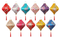 JNZ2237 Lanterne vietnamienne colorée en forme de mélange Décoration de festival personnalisée Lanterne en papier ennemi Vente en gros