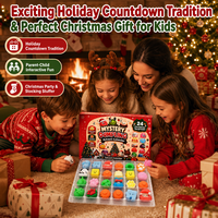 Calendrier de l'Avent de Noël 24 Jours : Jouet Squishy Mystère en Forme de Dumpling, Ensemble de 24 Mini Mochi Fidget pour Boîte Personnalisée à Faible MOQ