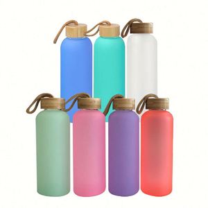 Verre à sublimation en forme de canette de bière ou de soda, 20 oz, couleurs assorties, avec couvercle en bambou et paille, stock entrepôt USA - Product Image 1