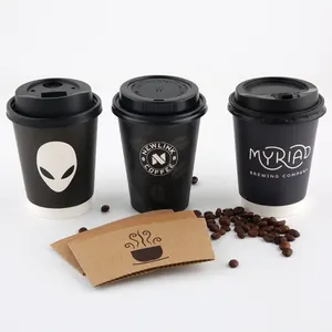 wholesale biodegradable eco-friendly style production paper cups hot double wall cup for coffee