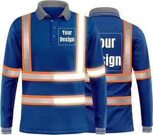 Ropa DE SEGURIDAD reflectante Rispecchiare de alta visibilidad Polo de manga larga a la moda con diseño de seguridad - Product Image 4