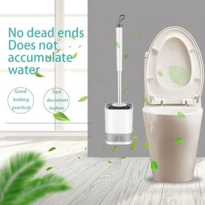 Nouvel ensemble de brosse de toilette en silicone TPR à suspension pour le nettoyage de la salle de bain, brosse de toilette murale avec support - Product Image 3