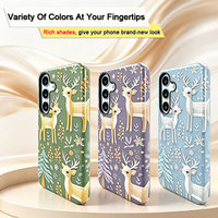 Coque de téléphone antichoc intégrale en PC+TPU mat avec motif flocon de neige et cerf pour Galaxy A15, découpes précises, boutons latéraux séparés