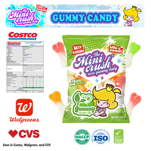 ODM OEM Manufacturer Colorful Halal <strong>Sugar</strong> Coated Sour Worm Jelly Gummy <strong>Candy</strong> in Bag Packing - Product Image 5