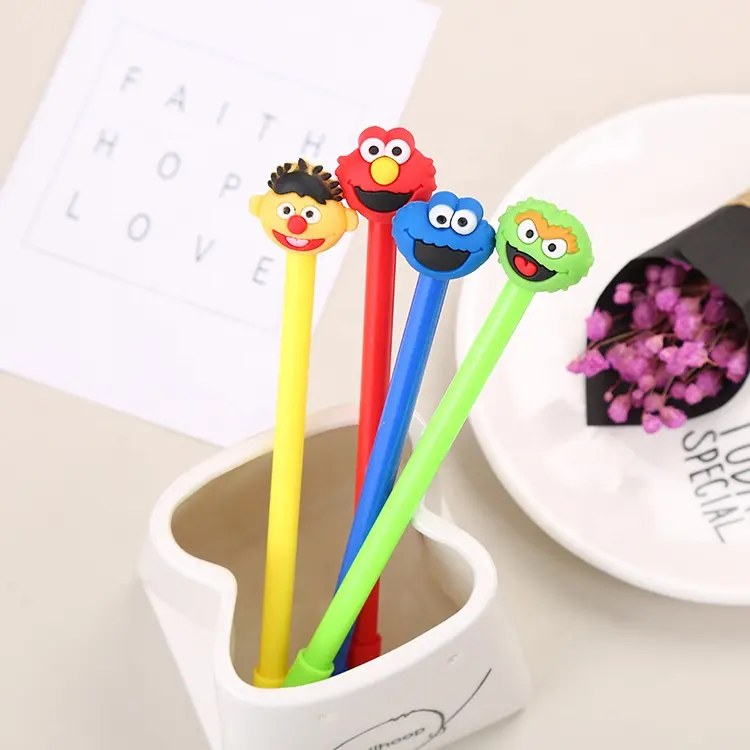 Оптовая продажа, милые школьные детские пластиковые гелевые ручки с милыми персонажами