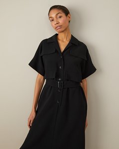 Oem personalizzato estate Causal intaglio maniche corte <span class=keywords><strong>con</strong></span> bottone anteriore vita alta <span class=keywords><strong>con</strong></span> <span class=keywords><strong>spacco</strong></span> <span class=keywords><strong>laterale</strong></span> Maxi abito <span class=keywords><strong>lungo</strong></span> <span class=keywords><strong>con</strong></span> cintura per le donne - Product Image 3