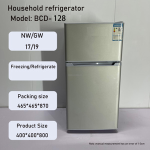 Offre Spéciale Mini petit réfrigérateur et congélateurs portable <span class=keywords><strong>à</strong></span> double porte 128L Réfrigérateurs <span class=keywords><strong>à</strong></span> congélateur en bas pour la maison Congélateur en haut - Product Image 5
