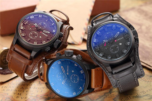 CURREN 8225 <span class=keywords><strong>2022</strong></span> Nouvelle montre de sport de marque haut de gamme pour hommes, livraison directe, montre de sport avec date, montre à quartz avec bracelet en cuir, cadeau pour homme - Product Image 4
