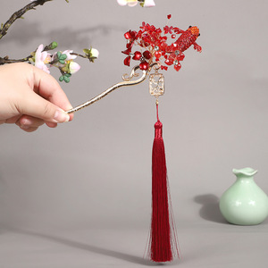 Accessoires traditionnels chinois Hanfu, ornements pour cheveux, attaches à cheveux à pompons, anneaux pour cheveux, épingles à cheveux à pression, épingles à cheveux éthérées - Product Image 5