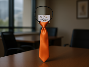 Elastic <b>Tie</b> 6.5x28cm Orange Solid <b>Polyester</b> Pre-Tied Casual Caravats - Product Image 2