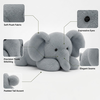 Fabricant de jouets en peluche d'éléphant personnalisés, prototypage rapide, poupée d'éléphant douce, mascotte commerciale, vente en gros, faible MOQ, OEM, ODM
