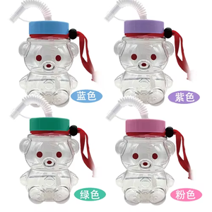 Lot de tasses à bec lumineuses LED écologiques en forme d'ours, avec lumière à changement de couleur, 300ml-400ml, cadeaux pour enfants - Product Image 6