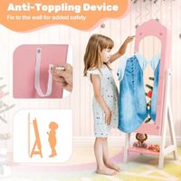 Armoire à bijoux pour enfants avec miroir, organisateur de bijoux sur pied avec miroir de pleine longueur et rangement pour petites filles