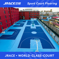 Revêtement de sol pour terrains de badminton et de volley-ball JRACE, prix d'usine, durable, antidérapant, intérieur/extérieur, surface multisports