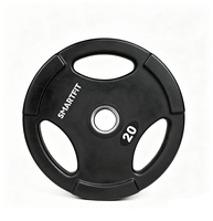SMARTFIT Pelat Beban Urethane Logo Kustom 2.5-25 kg Pelat Gym untuk Latihan Kekuatan