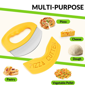 Pizza Cutter with Cover Stainless Steel Food Chopper Pizza <b>Slicing</b> Herb Cheese Knife Cutter Manual Pizza Cutting Kitchen Tool - Product Image 6