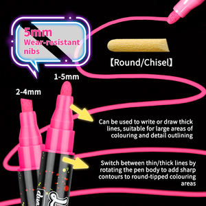 Pena Kaca Cair 47 Warna yang Dapat Dihapus, Tinta Berbasis Air Impor, Pena Spidol Kapur Cair 5MM untuk Sekolah - Product Image 4