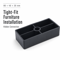 Pieds de meubles en plastique noir, pieds de canapé en forme de L, pieds de meuble droits, hauteur réglable pour lit et armoire