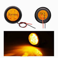 Feu de position latéral LED rond de 2 pouces, ambre, avec passe-câble en caoutchouc pour camion, remorque, poids lourd, caravane 12V 24V