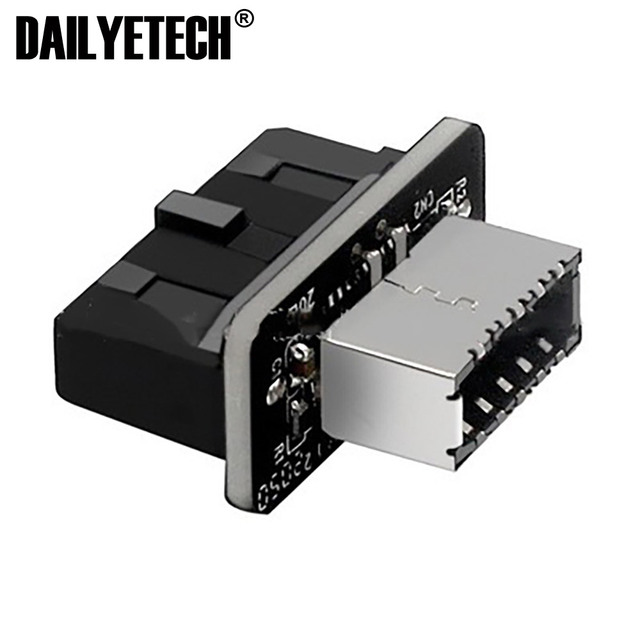 20pin to 19pin Converter USB 3.0 Internal Header to USB 3.1/3.2 Type C Front Type E Adapter for PC Motherboard Connector Riser