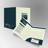 Carpeta de Presentación A4 con Diseño de Logotipo Empresarial, Ranura para Tarjetas de Visita, Bolsillo Doble, Plegable y Personalizable