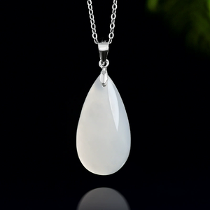 Auténtico colgante de jade blanco Tianyu con material antiguo y plata S925, collar con colgante de jade natural genuino para mujer - Product Image 3