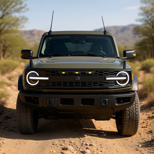 Calandre de pare-chocs avant noire en ABS pour Ford Bronco avec feux LED, accessoire extérieur compatible avec le modèle 2022 - Product Image 2