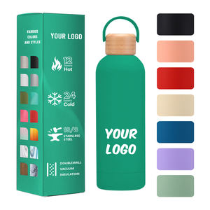 Custom LOGO Eco-Friendly Sports Insulated Thermal Soft Rubber Paint <b>Small</b> Mouth Double Wall Stainless Steel 12-24 Hours Bottle - Product Image 1