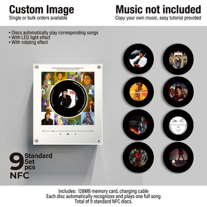 Aimant de réfrigérateur personnalisé en acrylique pour album musical, design tourne-disque vinyle, photo personnalisée, veilleuse rotative NFC, cadeau pour fan de musique - Product Image 4