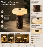 Lampe de table tactile en verre effet granit Urban Bubble avec chargement sans fil, gadget élégant pour berceau, poteau de lit et veilleuse de nuit
