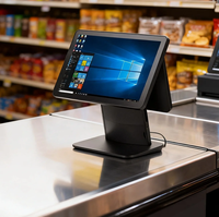 Sistema POS Táctil Ultra Delgado de Aluminio Negro de 15.6 Pulgadas, Nuevo Diseño Moderno Todo en Uno, Caja Registradora I5/RK3576 para Tiendas Minoristas