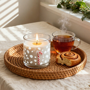 Frasco de Vidrio Grueso Resistente al Calor, Soplado a Mano, de Lujo y Diseño Único, con Caja, Recipientes de Vidrio de 9 oz para Velas - Product Image 3