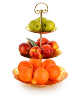 Panier de rangement pliable en métal à 3 niveaux, écologique et de qualité alimentaire, design suspendu en treillis métallique, couleur verte, boîte cadeau incluse