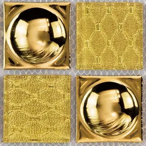 Deluxe Decorative Gloss Wall Bathroom Kitchen Glass Mosaic Gold Pool Tile