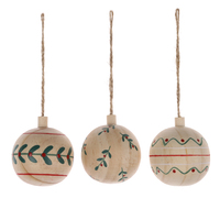Bauernhaus rustikale Dekoration Weihnachten hängender Holzball Weihnachtsbaum-Schmuck