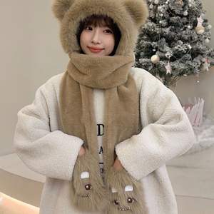 Caldo cappello invernale con pile e copricapo da donna, grazioso cappello invernale da donna piccolo mostro, Versatile cappello da donna - Product Image 2