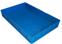 Caisses carrées en plastique pliables et empilables UGET 440*290*75mm, boîtes de manutention pour pièces automobiles et supermarchés alimentaires