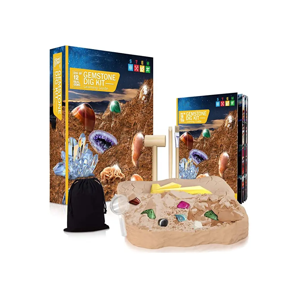 Pendidikan DIY Temukan Mainan Gem Stone Dig Stem Science Kit Hadiah Unik Mainan Penambangan Gem Kareologi untuk Anak-anak
