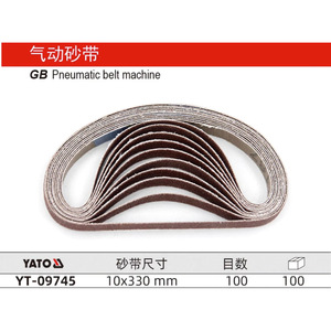 Bande abrasive pneumatique Yato 10x330 mm, grain 100, pour ponceuse à bande, travail du bois, polissage - Product Image 1