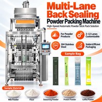 Machine d'emballage automatique multi-voies pour poudre de probiotiques et compléments alimentaires, machine d'emballage de sachets stick à scellage arrière 10 voies