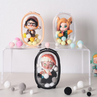 Vente en gros de sacs Kawaii Figure Fashion Kpop aveugles sacs transparents en PVC sacs à cosmétiques pochettes mini sac de poupée noir pour filles