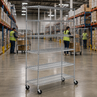 Chariot de manutention industriel mobile à 5 niveaux en acier au carbone chromé épaissi, étagère de rangement sur roulettes personnalisée