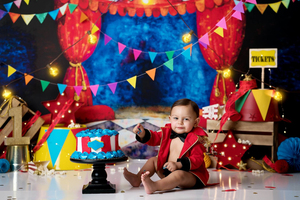 Zirkus-Atmosphäre-Hintergründe für Kinder, farbige Flaggen-Requisiten, Baby-Geburtstagsbanner, Dekoration, Party, Fotostudio-Hintergrund, Vinyl-Spray - Product Image 2