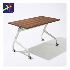 Mesa de Entrenamiento Moderna Plegable y Ajustable de Aleación de Aluminio Gris Oscuro con Patas de Acero para Hospital, Escuela y Aula - Product Image 1